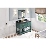 Wavecrest Contemporary Forest Green 48" Vanity, Black Granite Top | VKITWAV48GNBGR