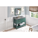 Wavecrest Contemporary Forest Green 48" Vanity, Boulder Cultured Marble Top | VKITWAV48GNBOR