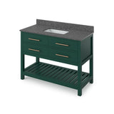 Wavecrest Contemporary Forest Green 48" Vanity, Boulder Cultured Marble Top | VKITWAV48GNBOR