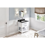 Wavecrest Contemporary White 30" Vanity, Black Granite Top | VKITWAV30WHBGR