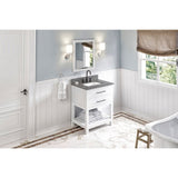 Wavecrest Contemporary White 30" Vanity, Boulder Cultured Marble Top | VKITWAV30WHBOR