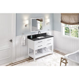 Wavecrest Contemporary White 48" Vanity, Black Granite Top | VKITWAV48WHBGR