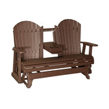 LuxCraft 5' Adirondack Poly Glider Chair With Fold Down Console