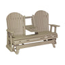 LuxCraft 5' Adirondack Poly Glider Chair With Fold Down Console