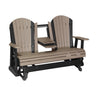 LuxCraft 5' Adirondack Poly Glider Chair With Fold Down Console