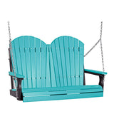 LuxCraft 4' Poly Adirondack Porch Swing With Flip Down Center Console