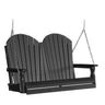 LuxCraft 4' Poly Adirondack Porch Swing With Flip Down Center Console