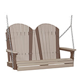 LuxCraft 4' Poly Adirondack Porch Swing With Flip Down Center Console