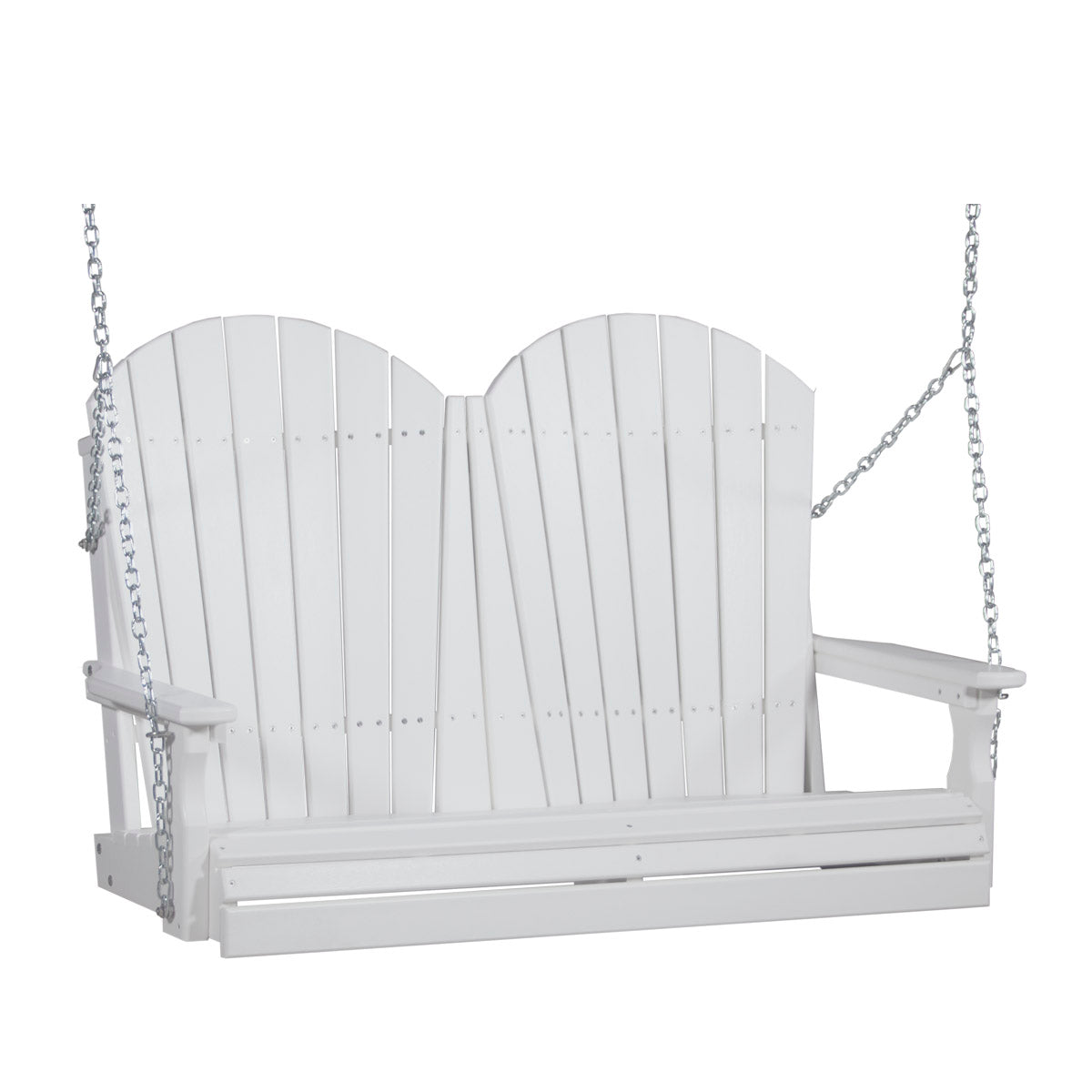 LuxCraft 4' Poly Adirondack Porch Swing With Flip Down Center Console