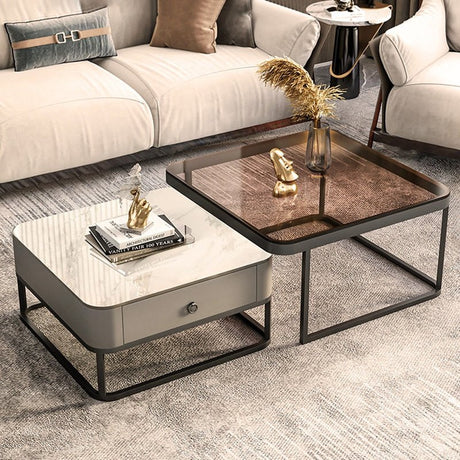 Gold/Black Nordic Coffee Table For Living Room