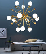 Fleur - Frosted Glass Multi-Bulb Art Deco Chandelier