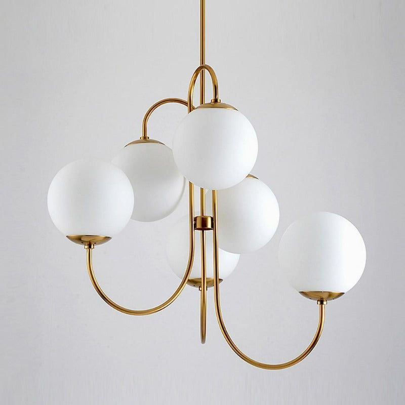 Frosted Glass Multi-Bulb Chandelier