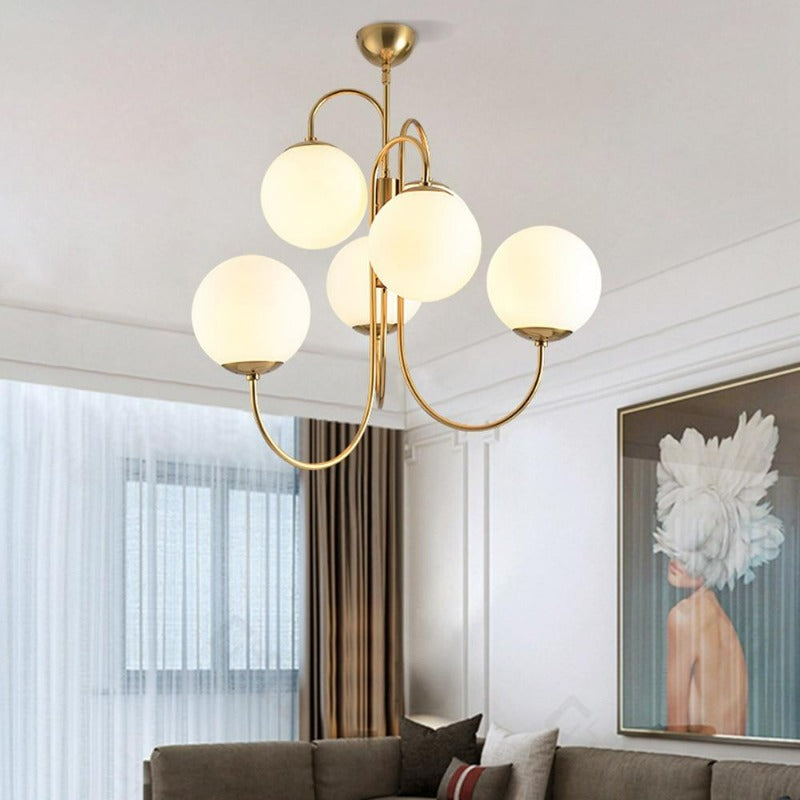 Frosted Glass Multi-Bulb Chandelier