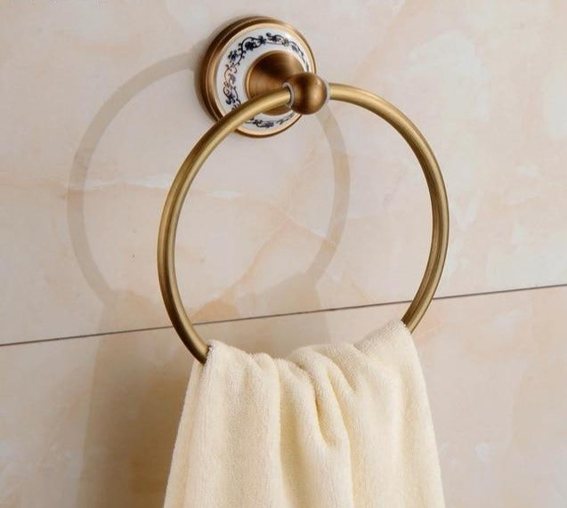 Antique Brass Bathroom Hardware Set