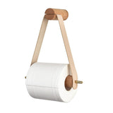 Vintage Wood & Leather Toilet Paper Holder