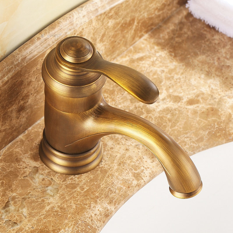 Elijah - Rustic Brass Bathroom Faucet