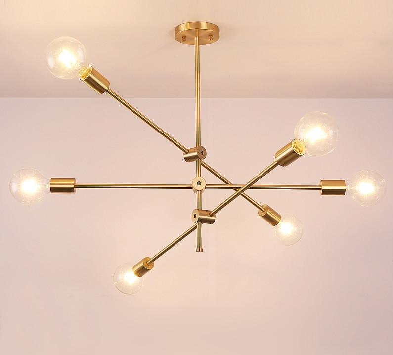 Modern Angled Multi-Bulb Pendant Light Fixture