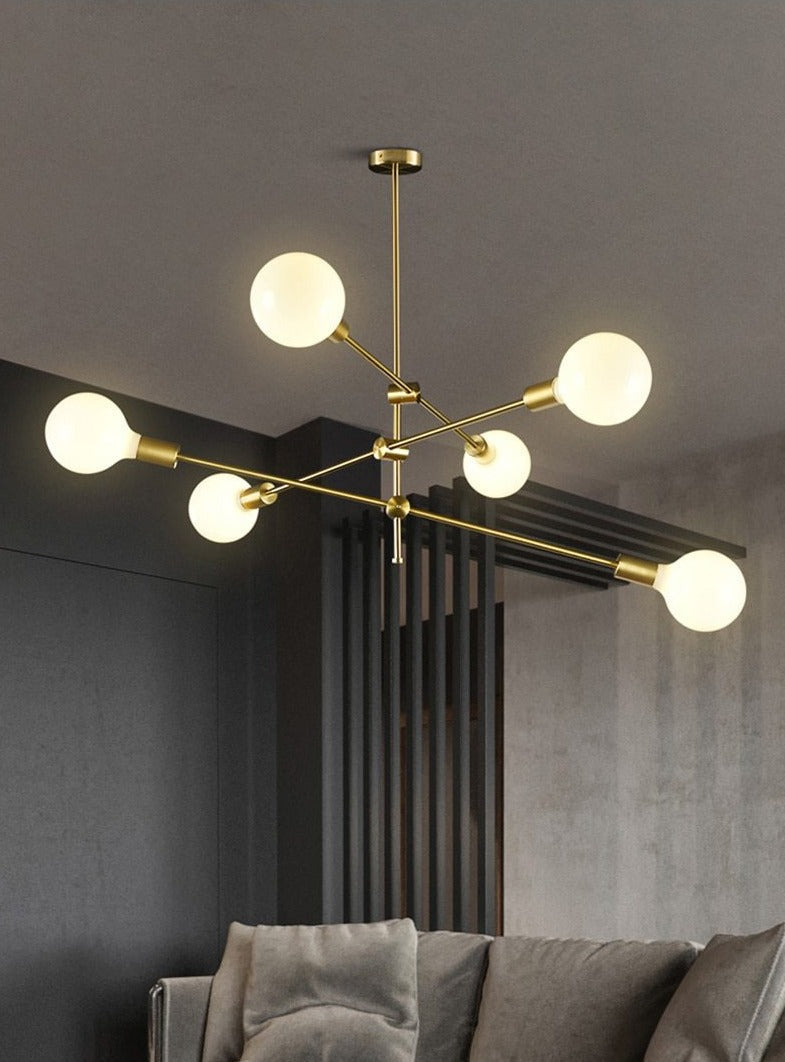 Modern Angled Multi-Bulb Pendant Light Fixture