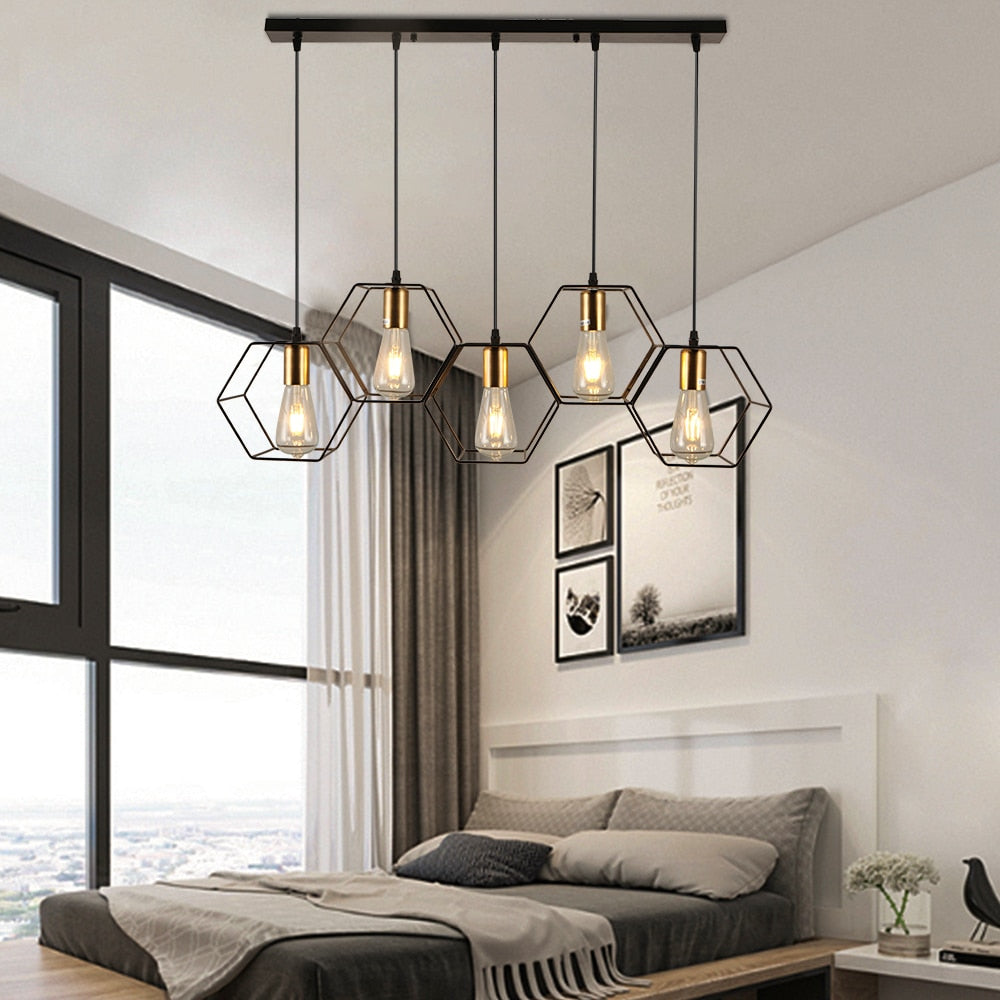 Celeste - Vintage Iron Frame Light Fixture