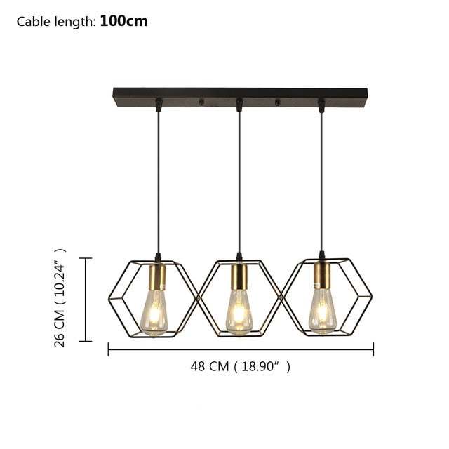 Celeste - Vintage Iron Frame Light Fixture