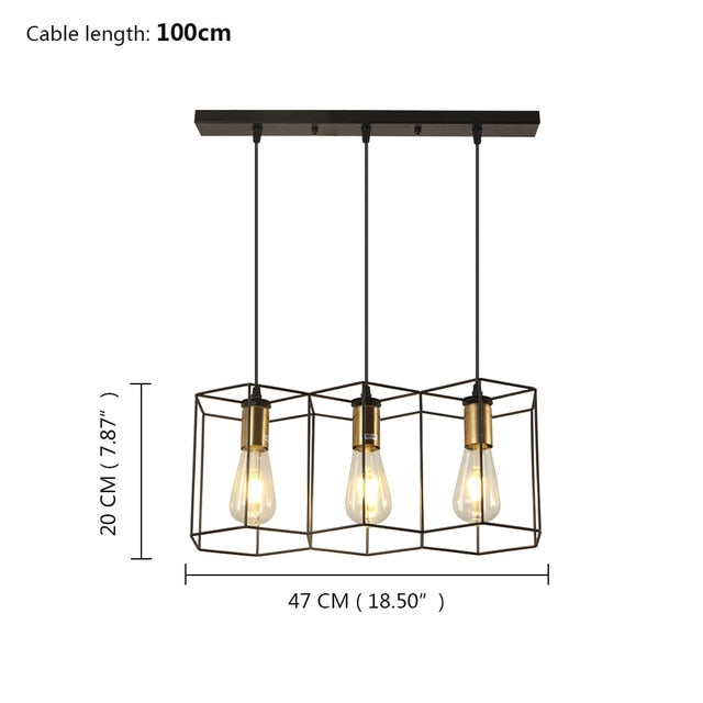 Celeste - Vintage Iron Frame Light Fixture