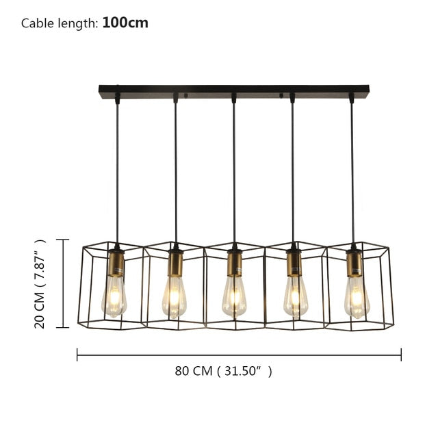 Celeste - Vintage Iron Frame Light Fixture