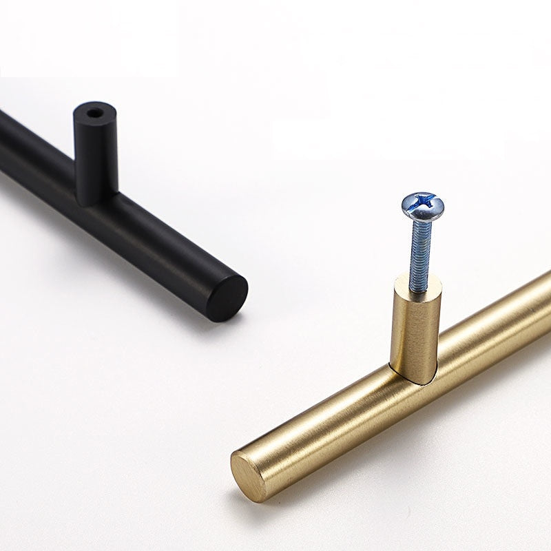 Modern Black & Gold Cabinet and Drawer Handles