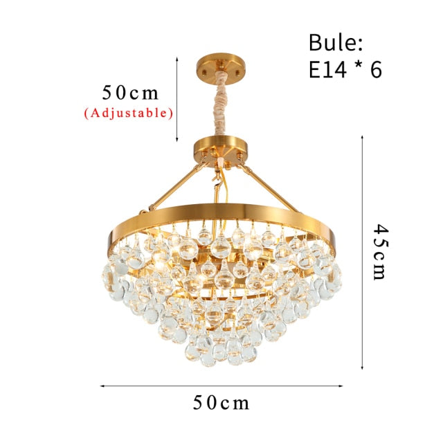 Modern Glass Crystal Droplet Chandelier