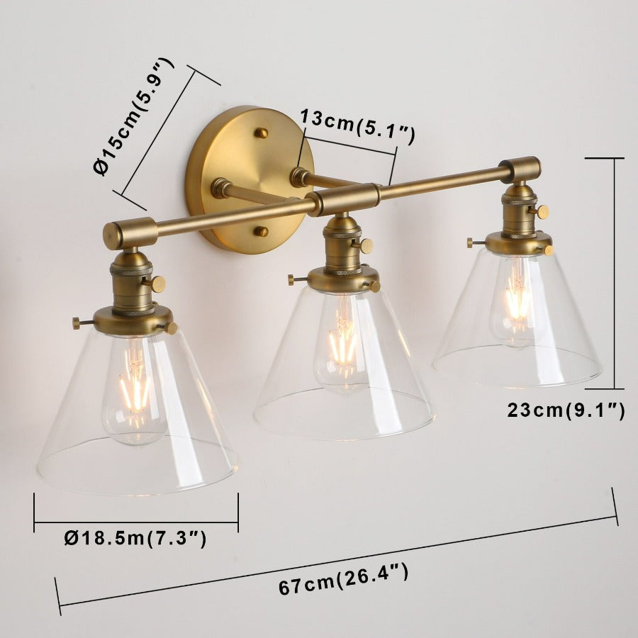 Three-Bulb Finley Vintage Wall Sconce