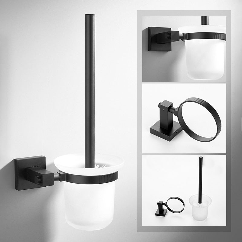 Black Stainless Steel Bathroom Hardware Set