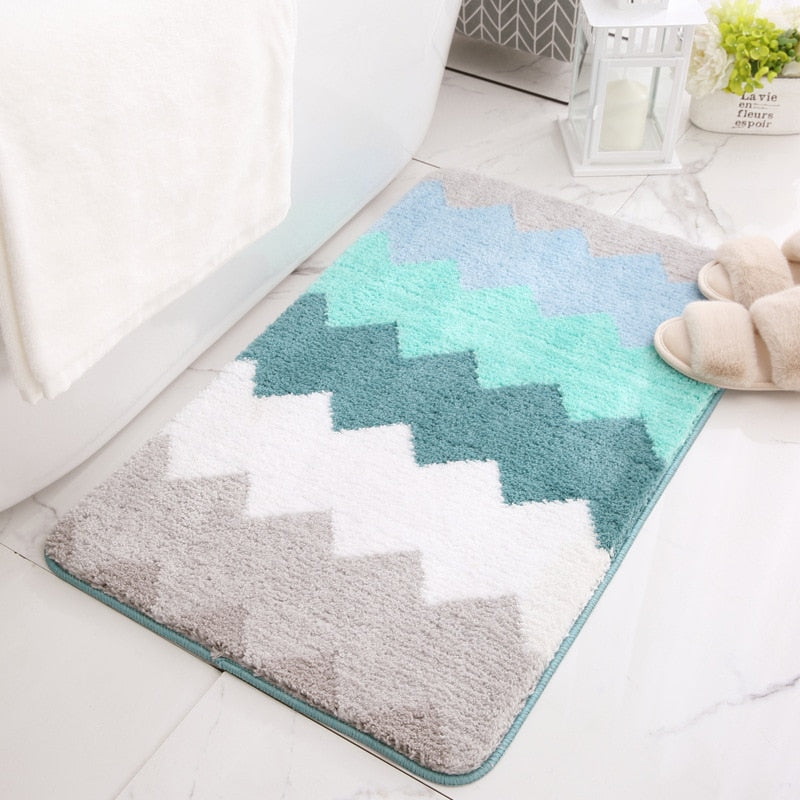 Classic Microfiber Zigzag Bath Mat