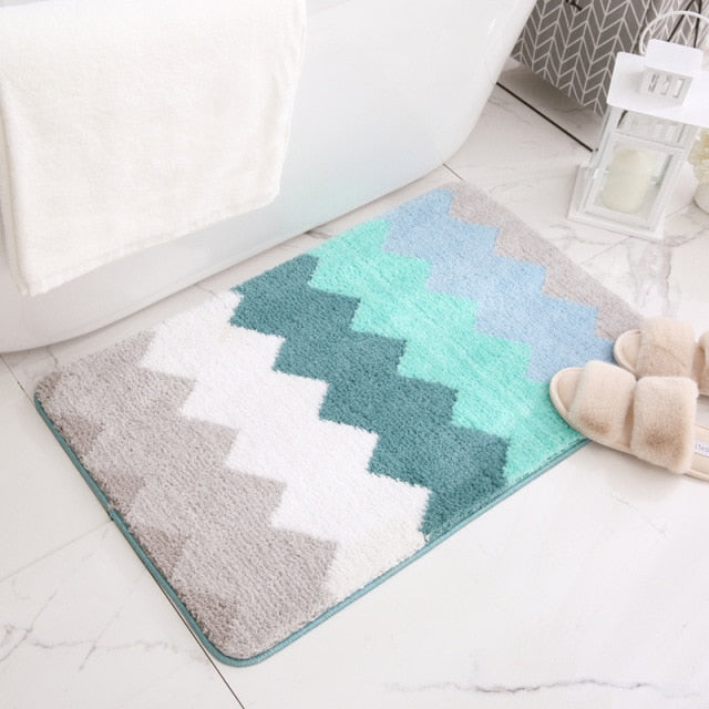 Classic Microfiber Zigzag Bath Mat