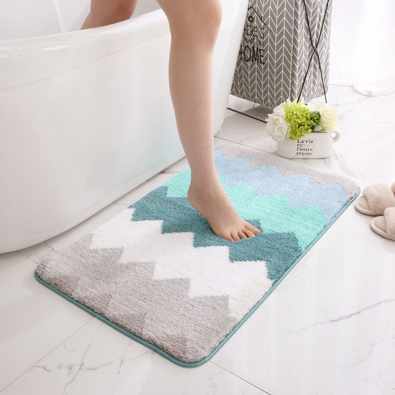 Classic Microfiber Zigzag Bath Mat