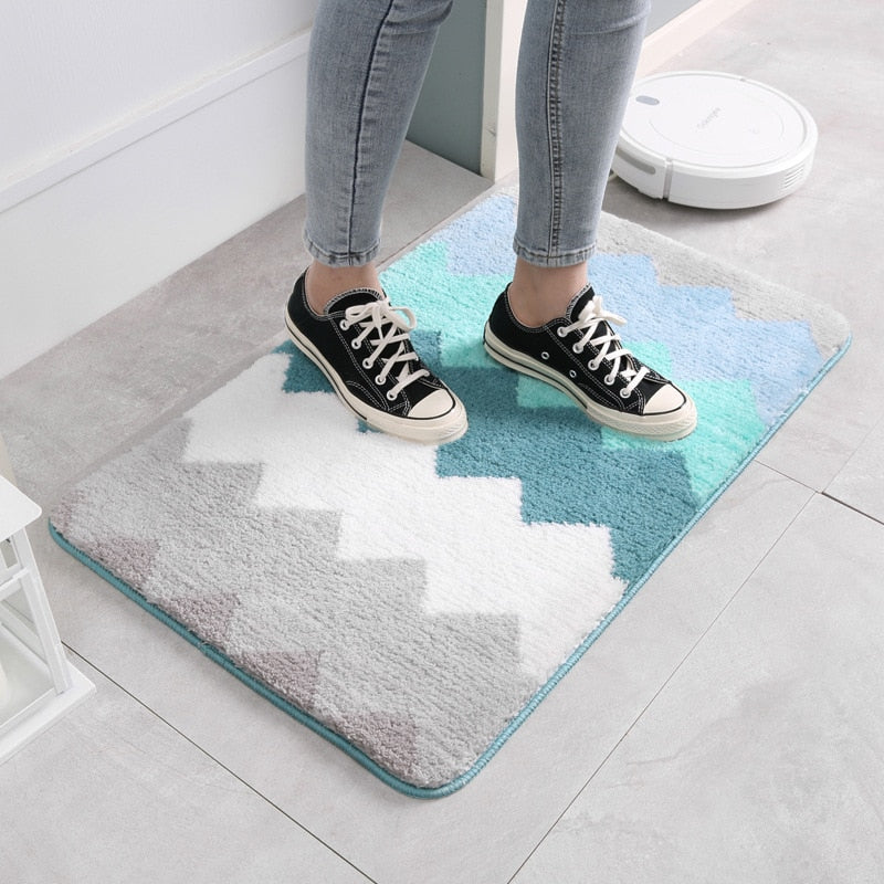 Classic Microfiber Zigzag Bath Mat