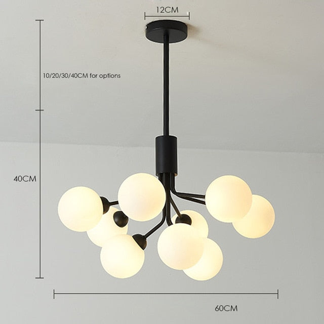 Cora - Modern Glass Globe Chandelier