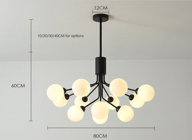 Cora - Modern Glass Globe Chandelier