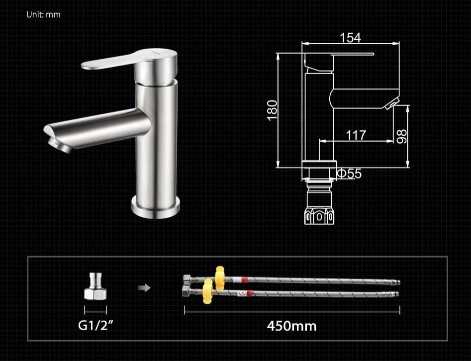 Modern Stainless Steel Bathroom Faucet