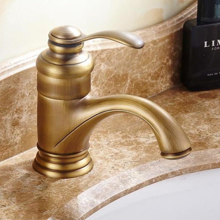 Elijah - Rustic Brass Bathroom Faucet