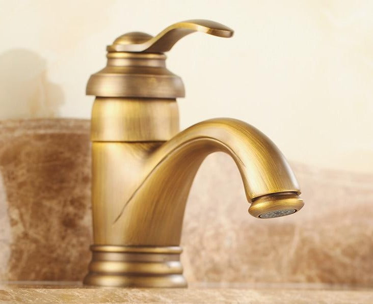 Elijah - Rustic Brass Bathroom Faucet