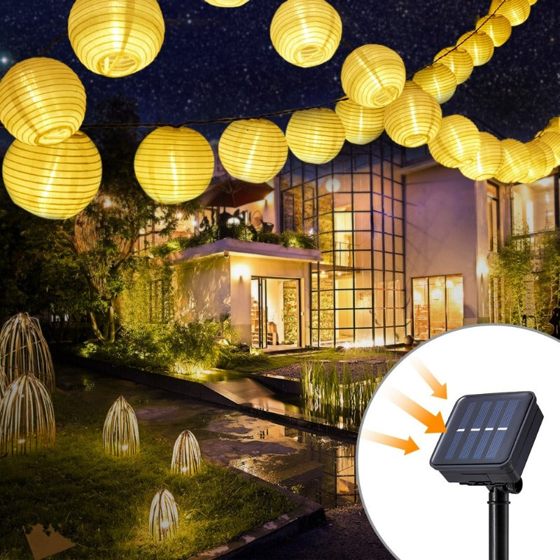 Solar Powered Outdoor Lantern String Lights