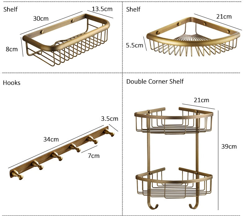 Antique Brass Bathroom Hardware Set