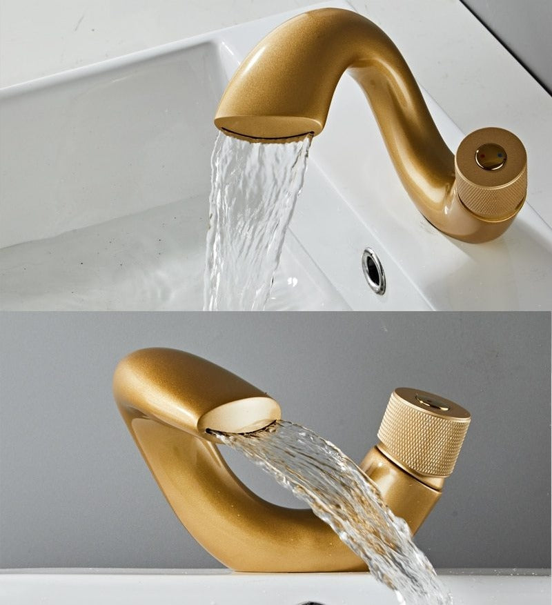 Drew - Modern Curved Bathroom Faucet