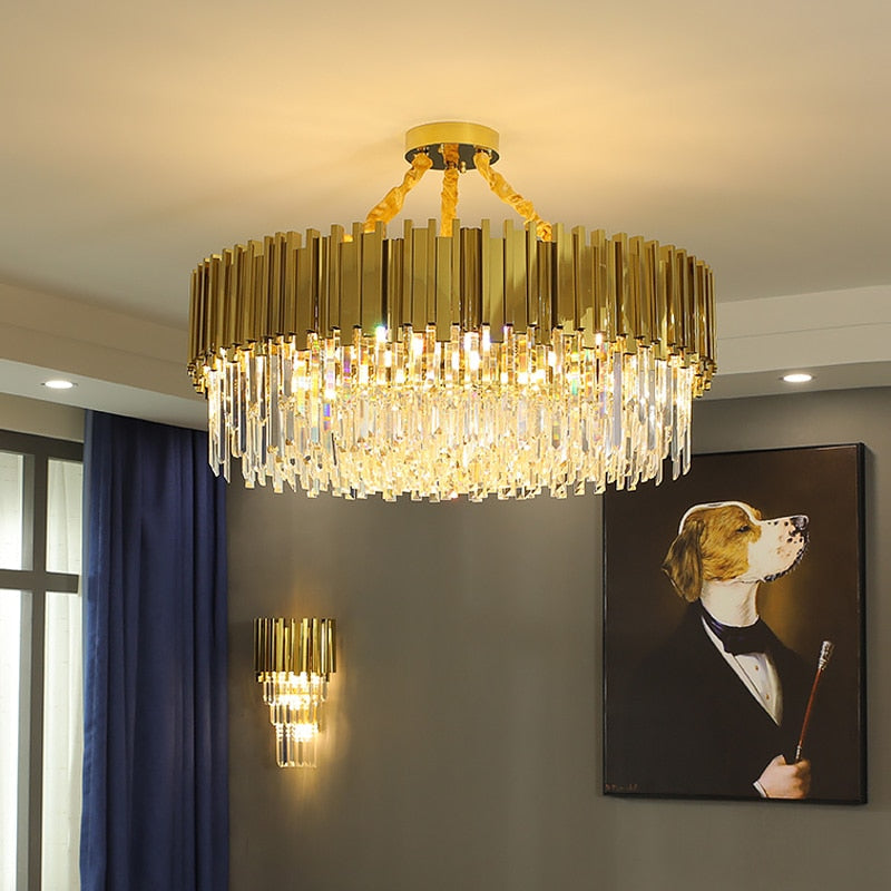 Faulkner - Modern Glass Crystal Chandelier