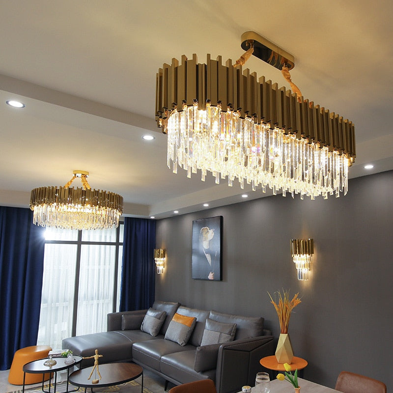 Faulkner - Modern Glass Crystal Chandelier