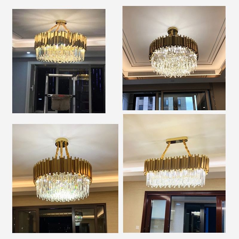 Faulkner - Modern Glass Crystal Chandelier