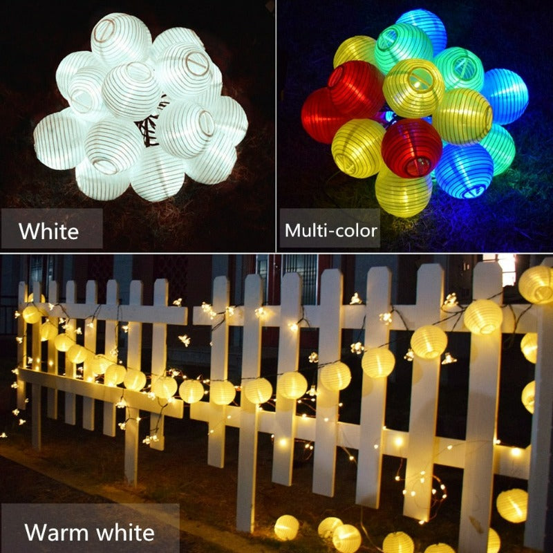 Solar Powered Outdoor Lantern String Lights