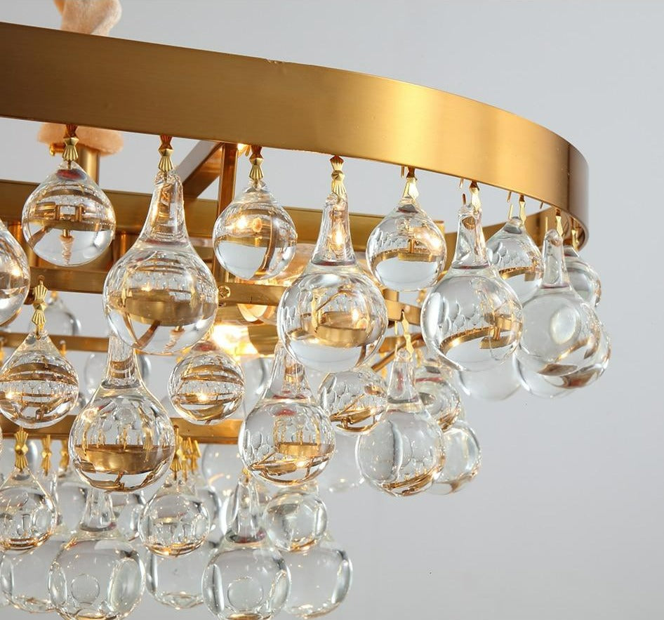 Modern Glass Crystal Droplet Chandelier