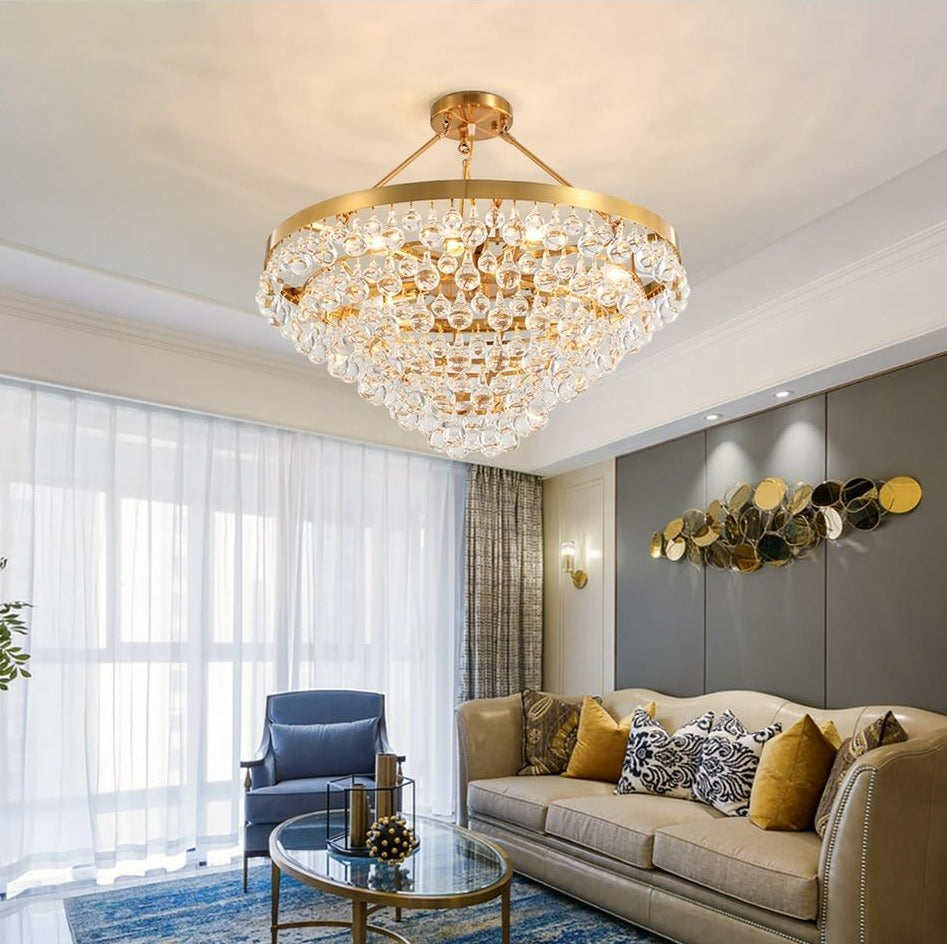 Modern Glass Crystal Droplet Chandelier