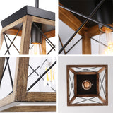 Rustic Wood Pendant Lantern