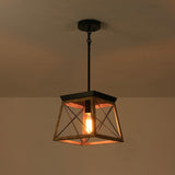 Rustic Wood Pendant Lantern